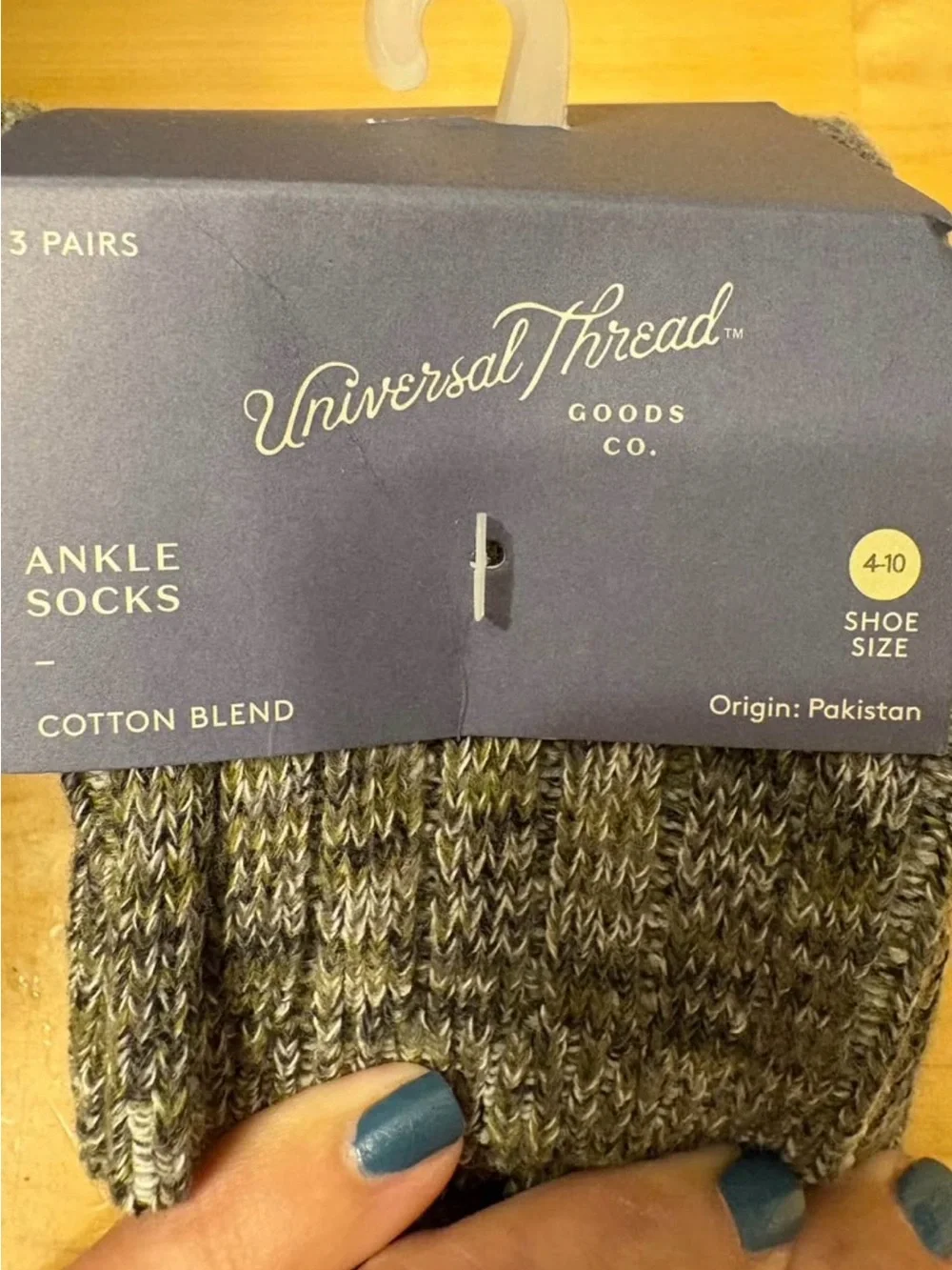 Universal Thread Olive and Gray Marled Ankle Socks - 3 Pack x4